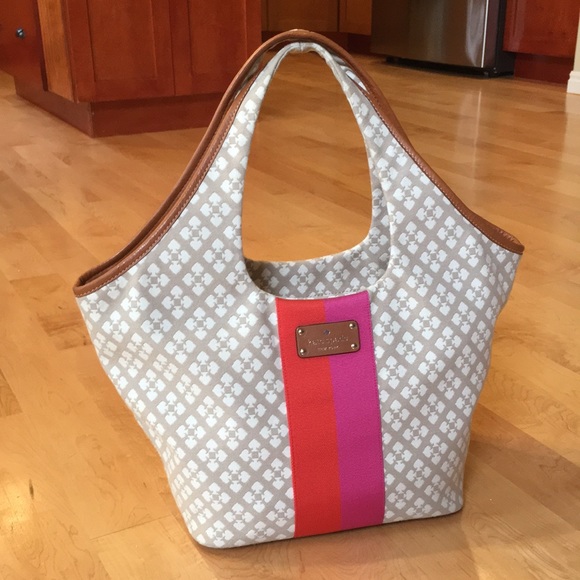 Kate Spade Jacquard Tote With Leather Trims - Picture 2 of 14